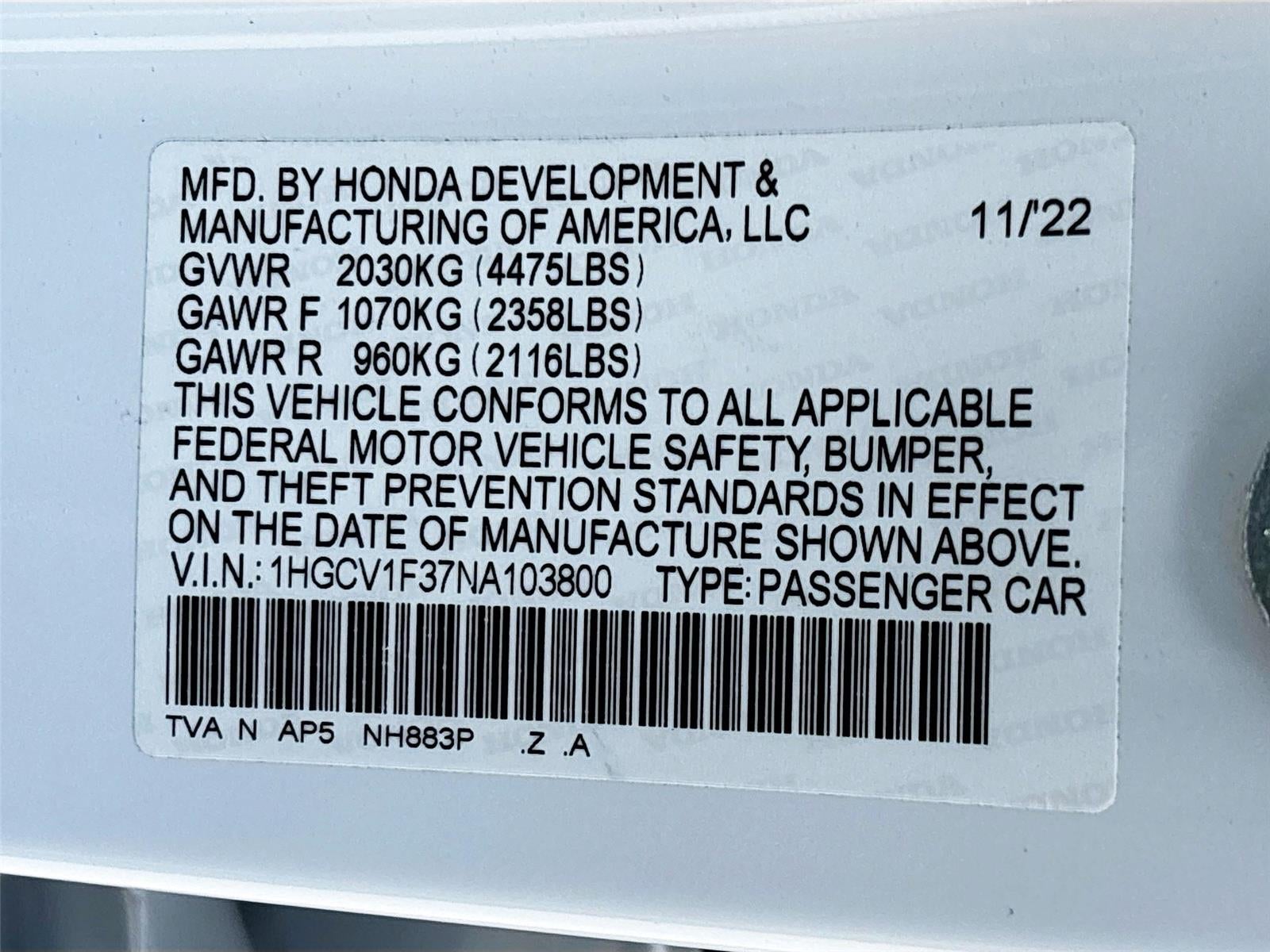 2022 Honda Accord Sport