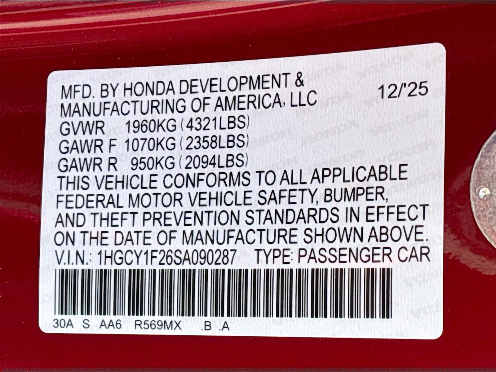 2025 Honda Accord Sedan LX