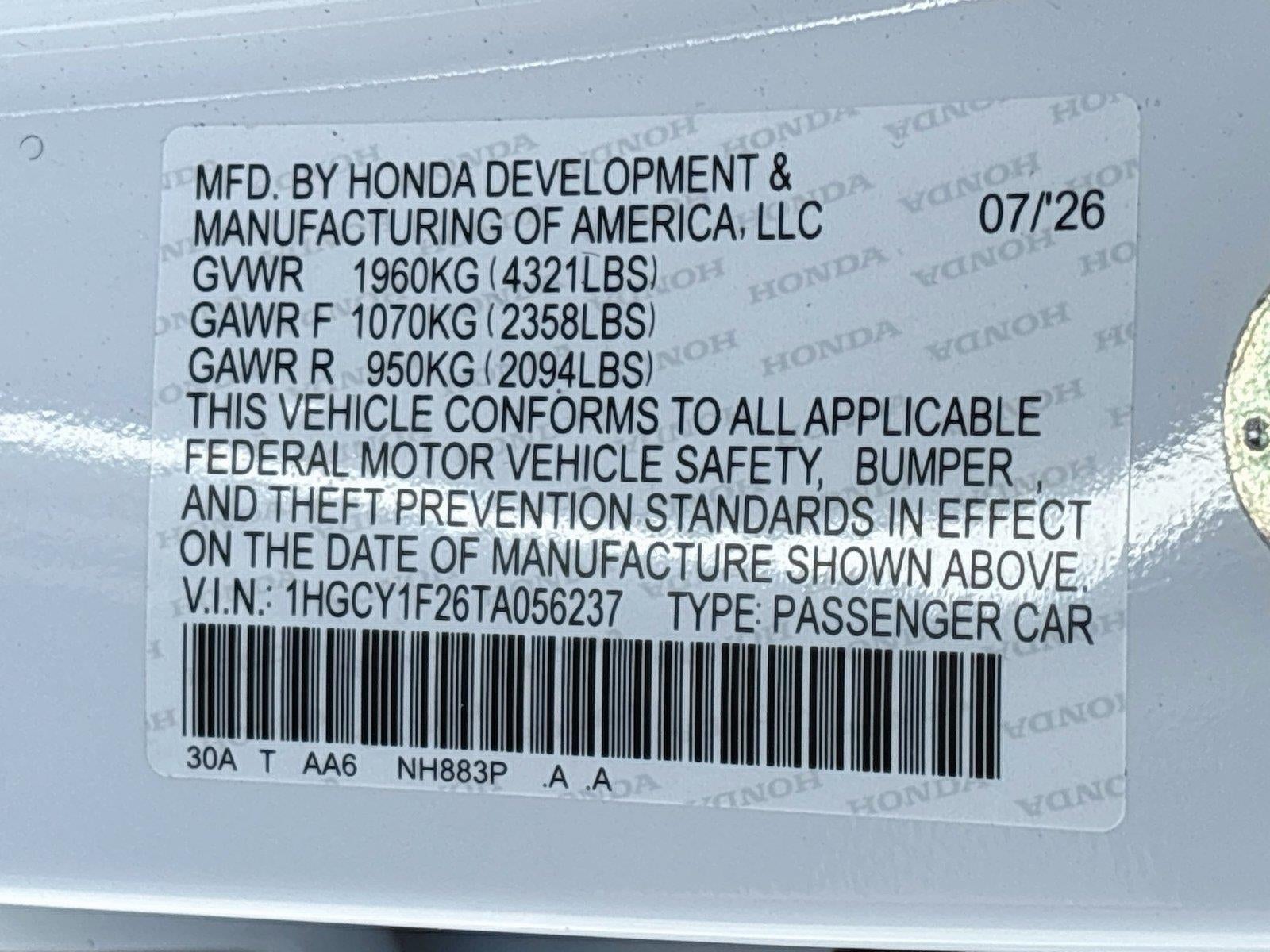 2026 Honda Accord Sedan LX