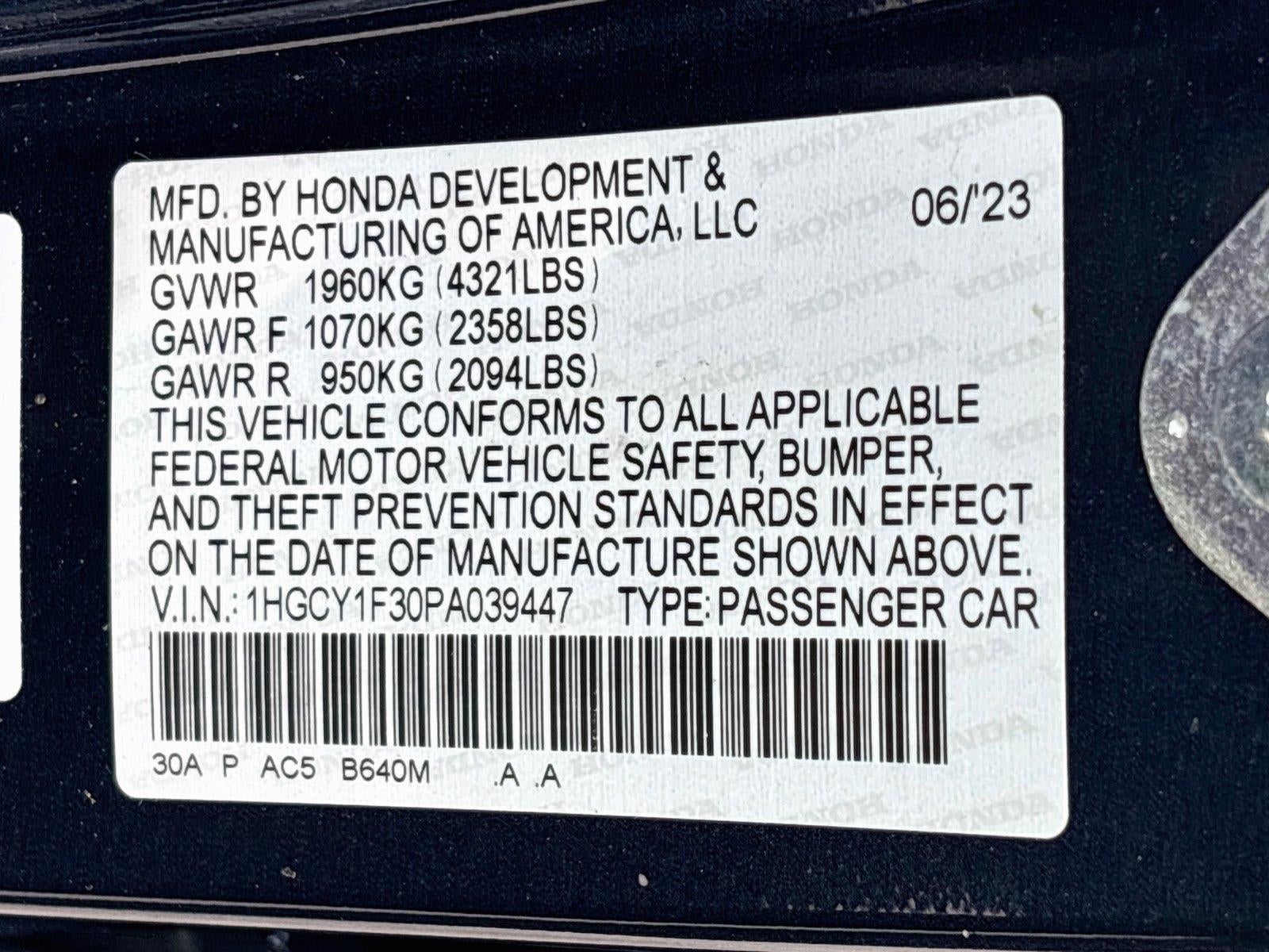2023 Honda Accord Sedan EX