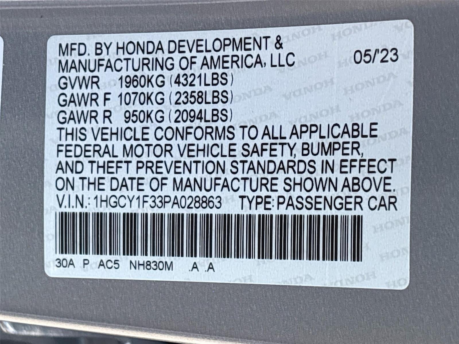 2023 Honda Accord Sedan EX