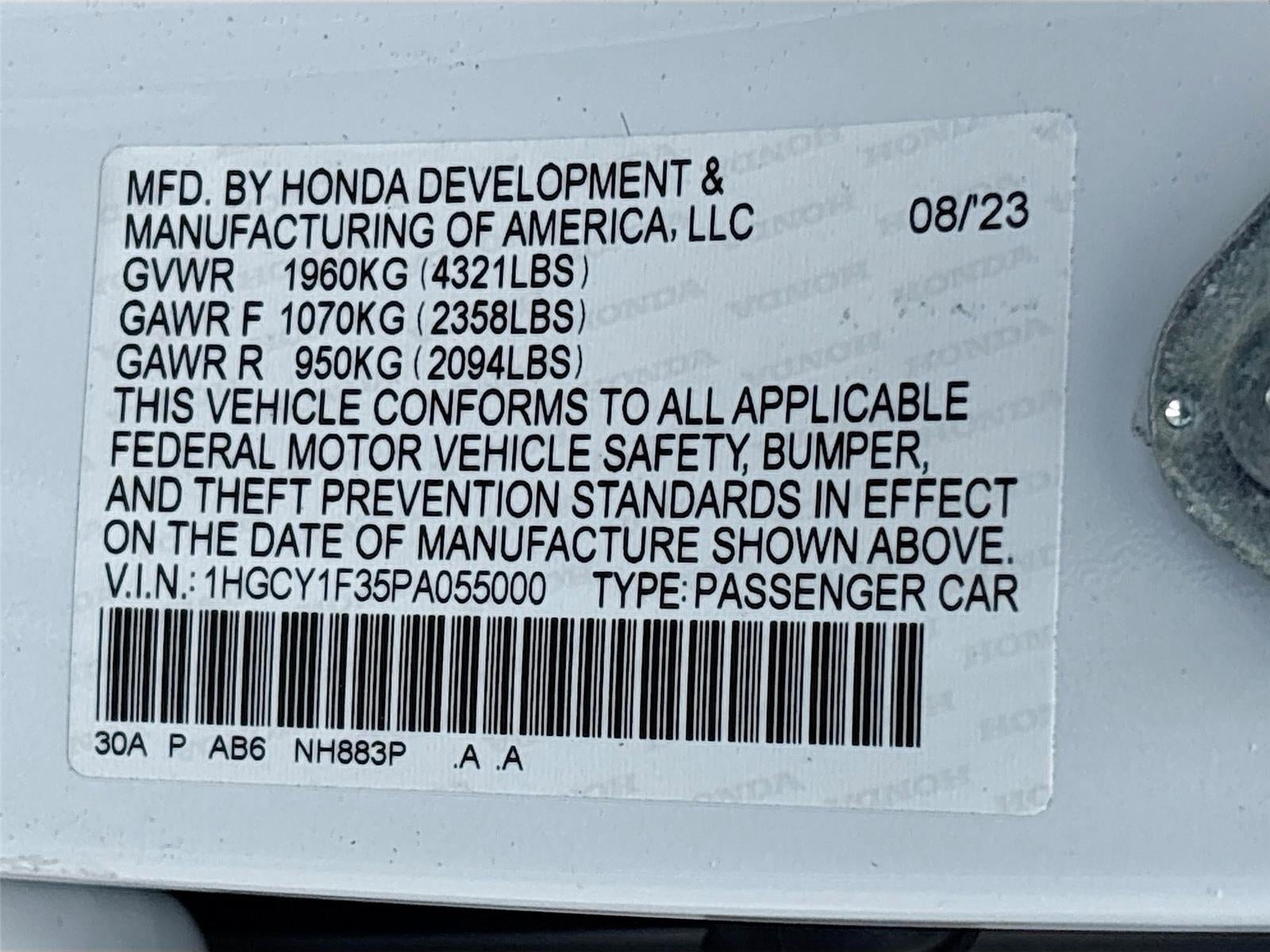2023 Honda Accord Sedan EX