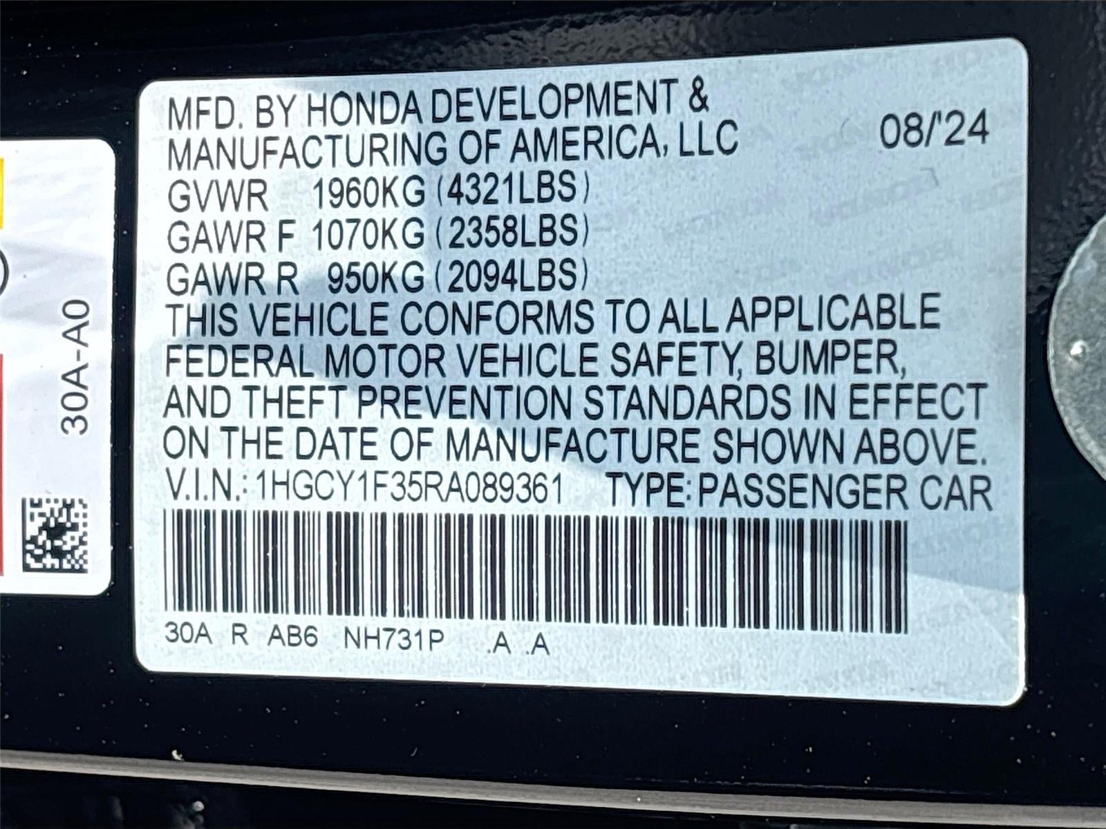 2024 Honda Accord Sedan EX