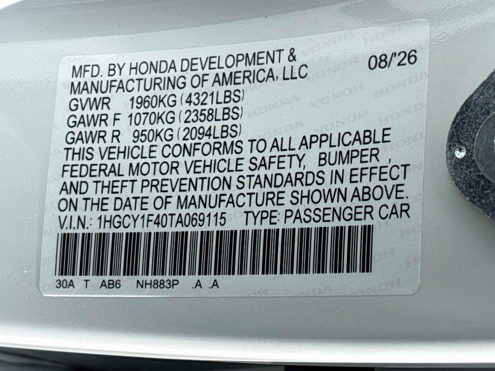 2026 Honda Accord Se SE