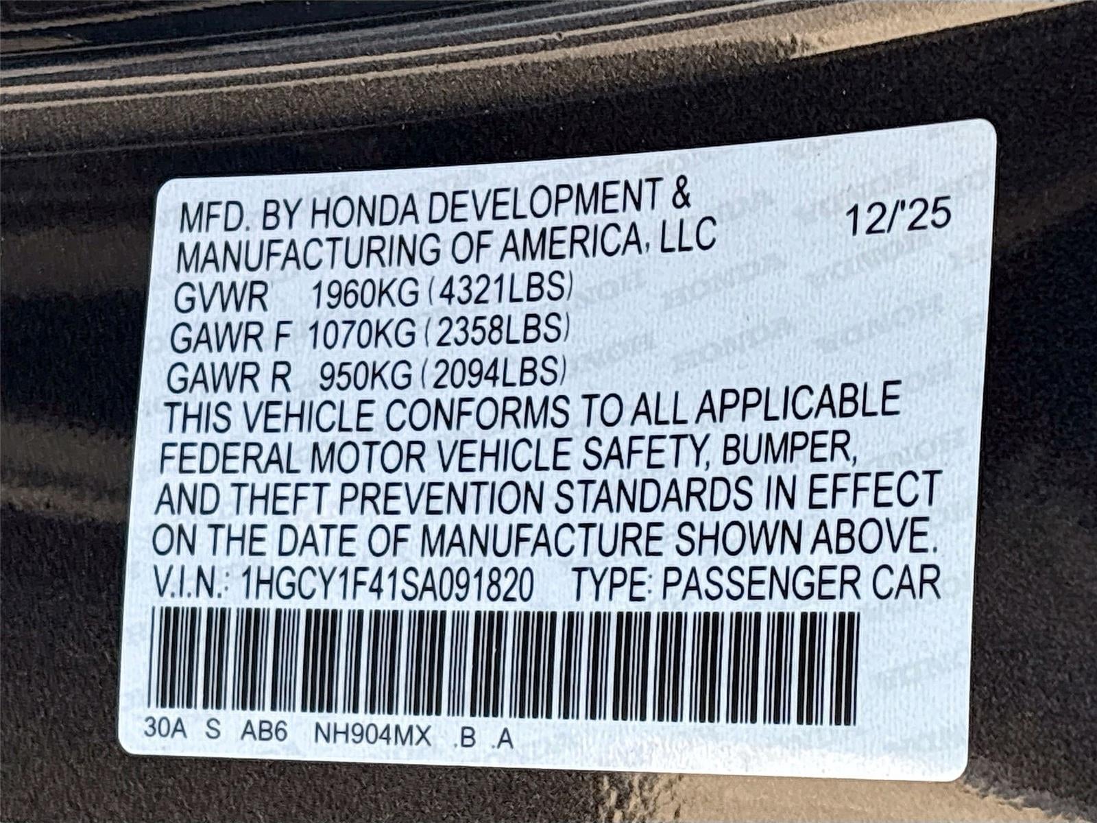 2025 Honda Accord Sedan SE