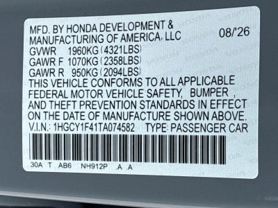 2026 Honda Accord Sedan SE
