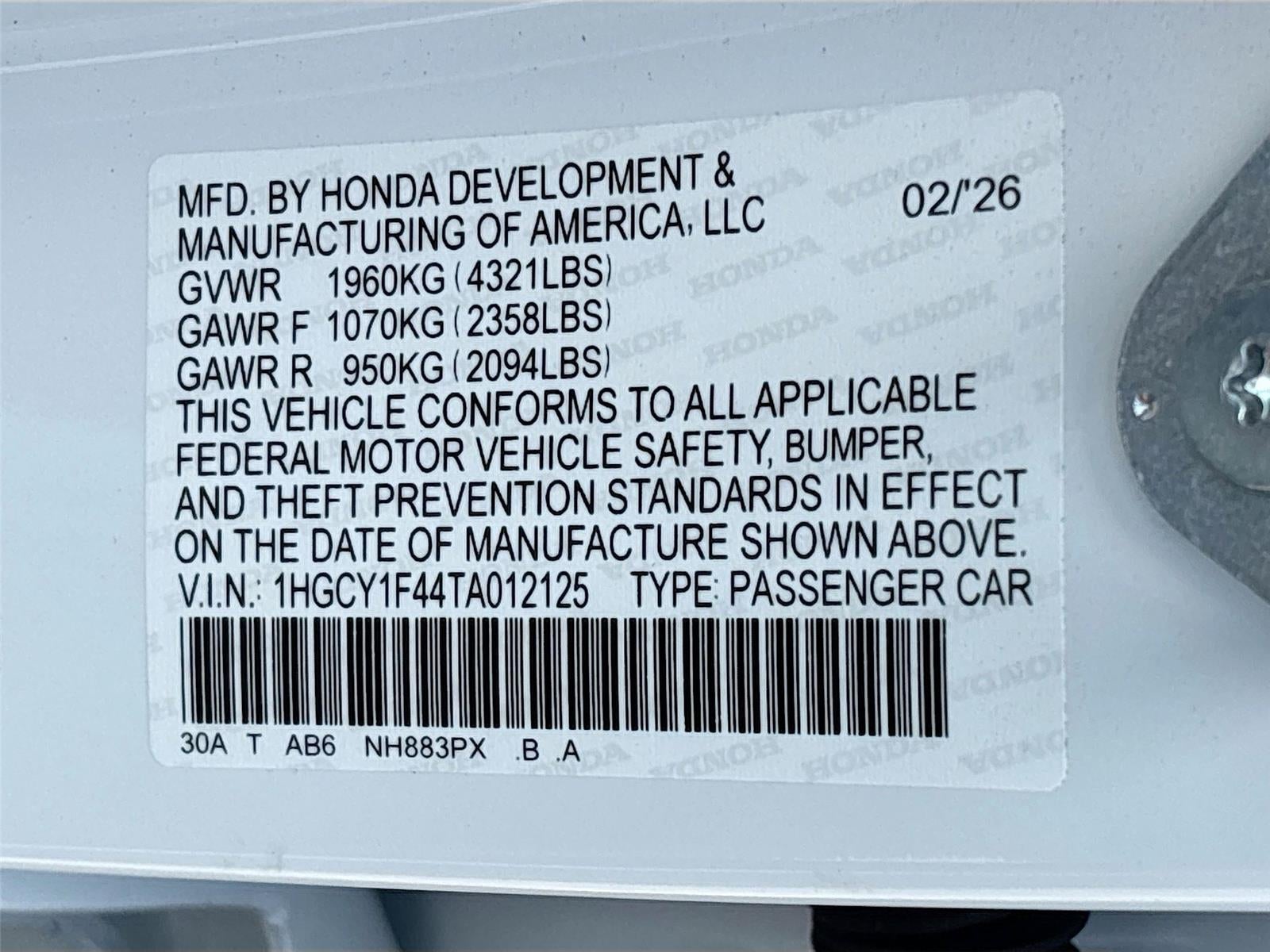 2026 Honda Accord Sedan SE