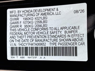 2026 Honda Accord Sedan SE