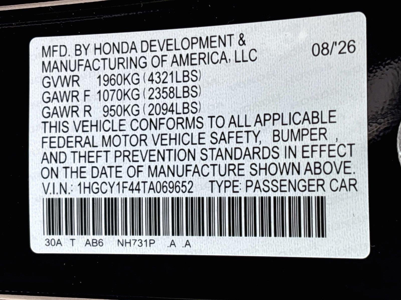 2026 Honda Accord Sedan SE