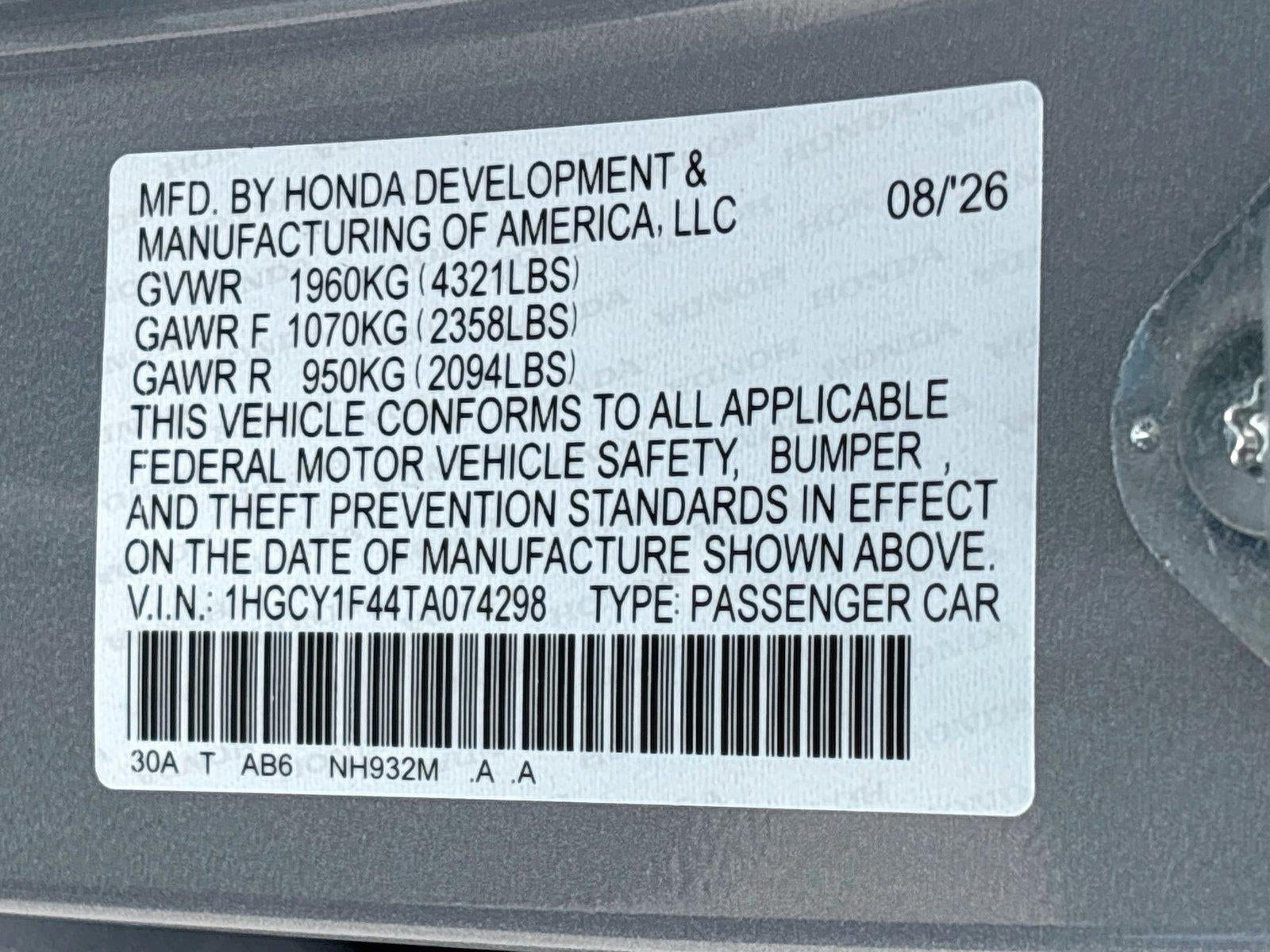 2026 Honda Accord Sedan SE