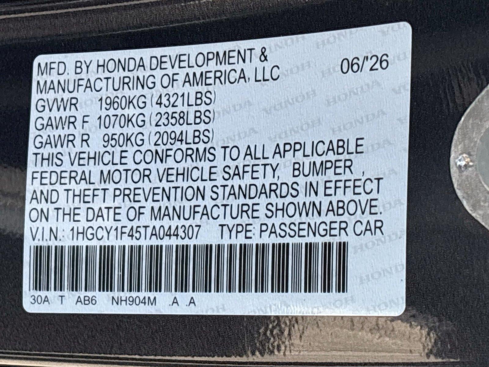 2026 Honda Accord Sedan SE