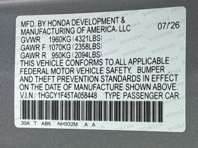 2026 Honda Accord Sedan SE