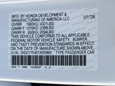 2026 Honda Accord Sedan SE