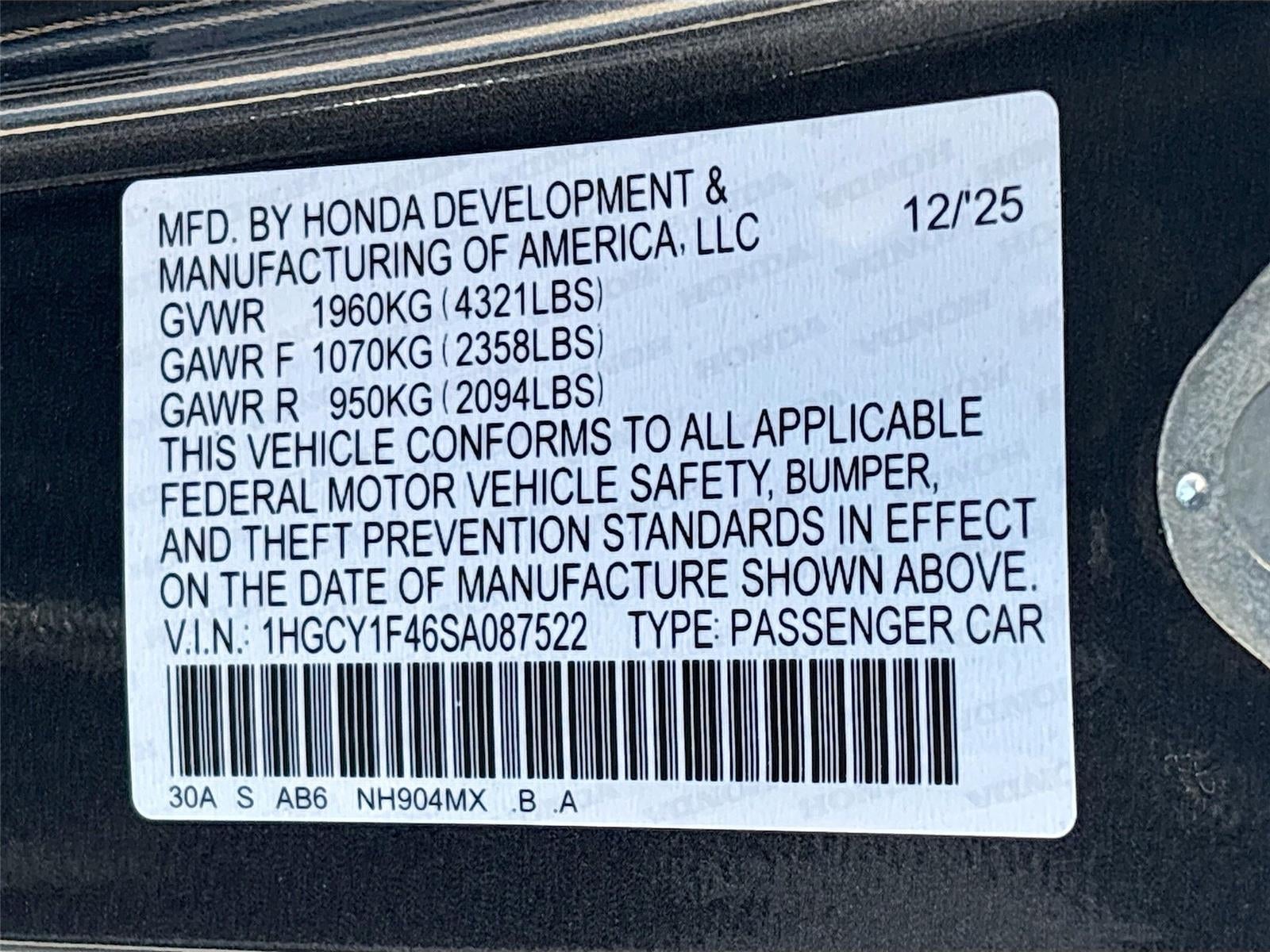 2025 Honda Accord Sedan SE