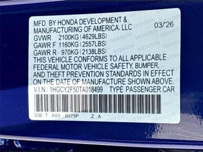 2026 Honda Accord Hybrid Sport