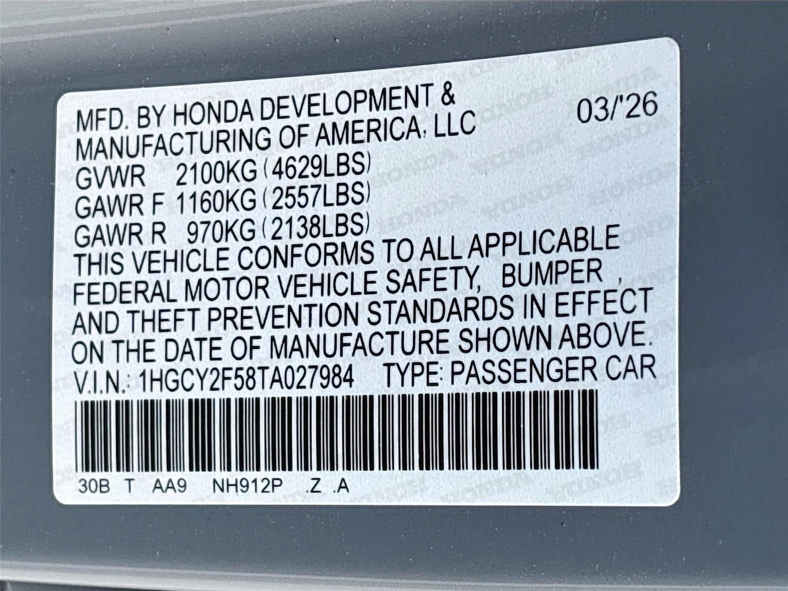2026 Honda Accord Hybrid Sport