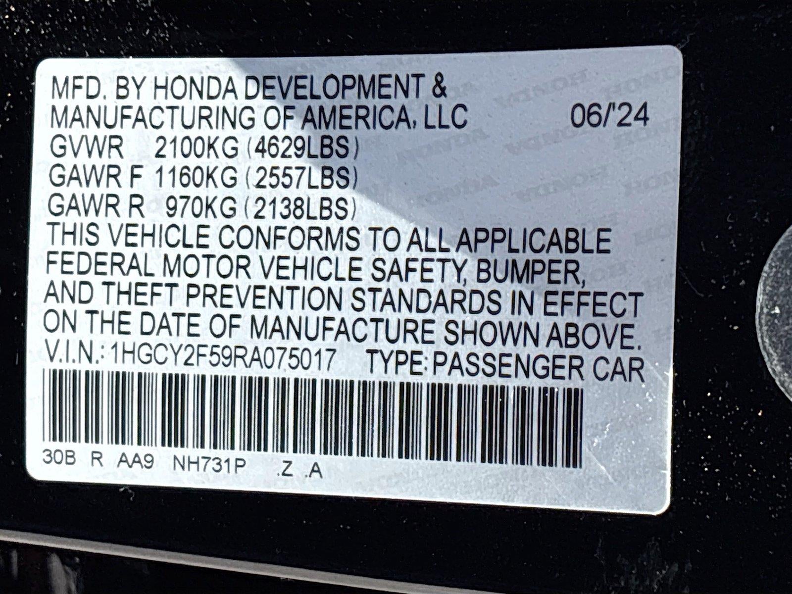 2024 Honda Accord Hybrid Sport