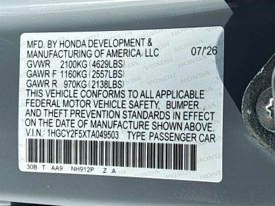 2026 Honda Accord Hybrid Sport