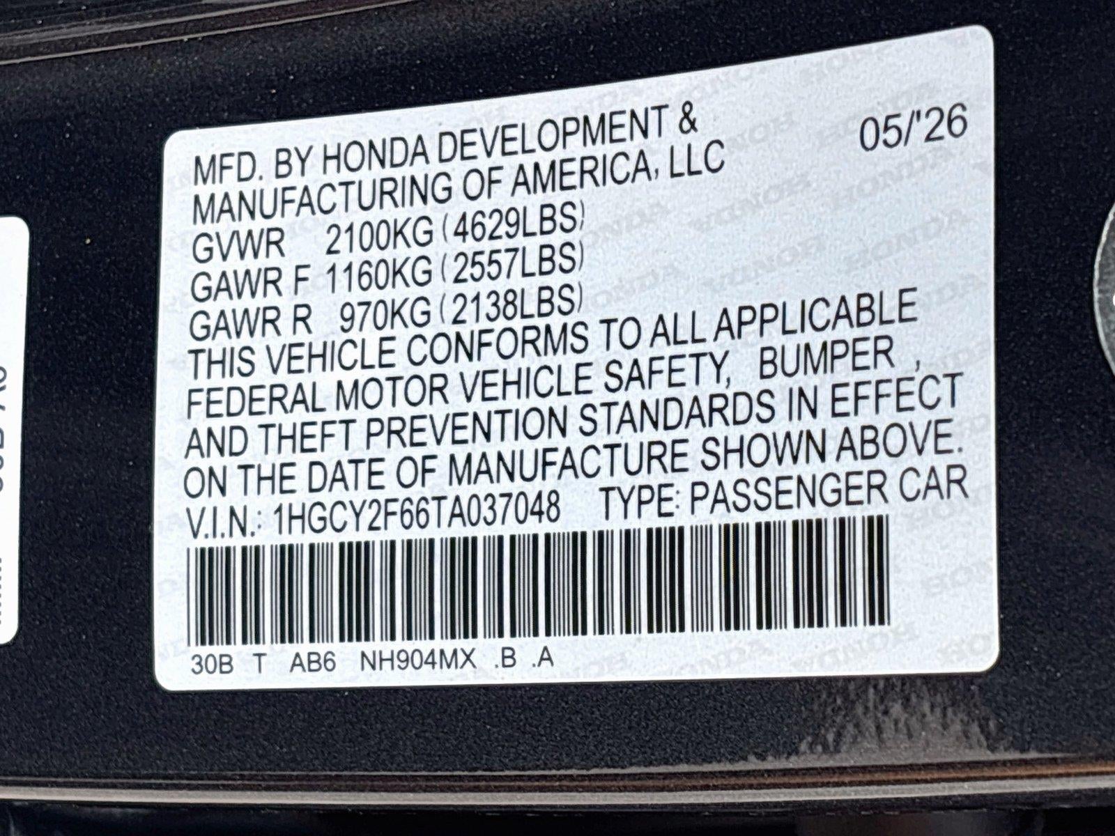 2026 Honda Accord Hybrid E EX-L