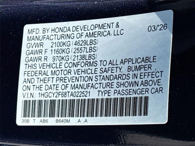2026 Honda Accord Hybrid EX-L