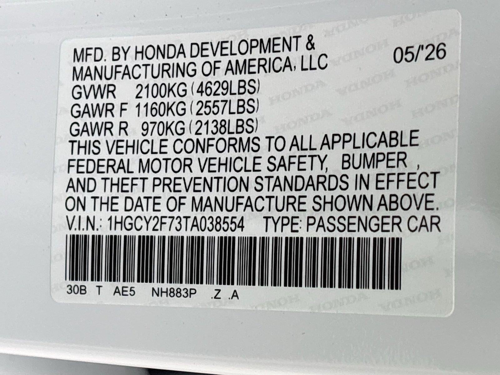 2026 Honda Accord Hybrid Sport-L