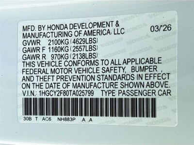 2026 Honda Accord Hybrid Touring