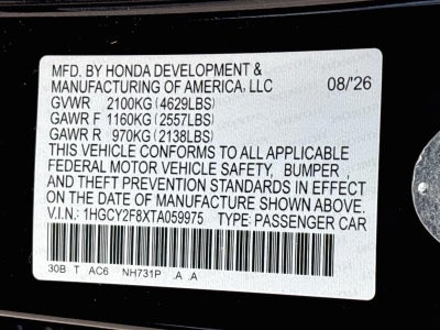 2026 Honda Accord Hybrid Touring