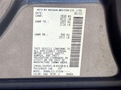 2015 Nissan Altima 2.5 S