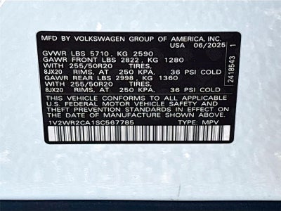 2025 Volkswagen Atlas 2.0T SE w/Technology