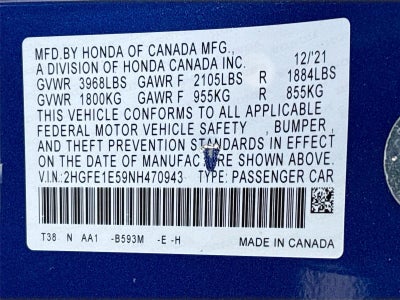 2022 Honda Civic Si Base