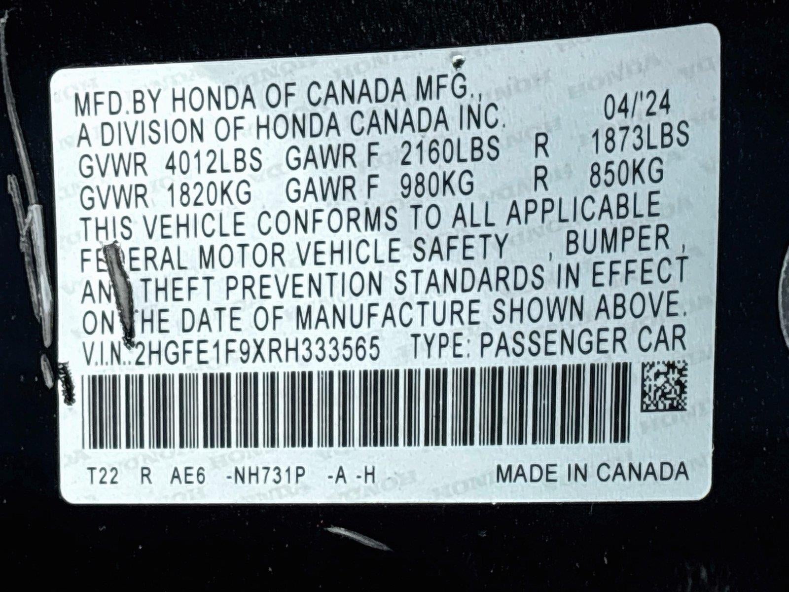 2024 Honda Civic Touring