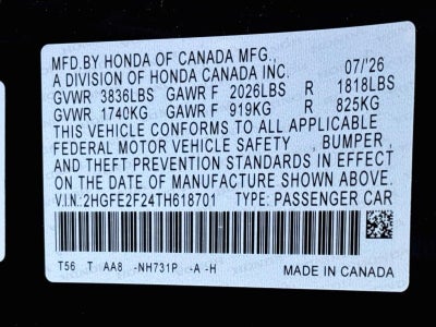 2026 Honda Civic Sedan LX