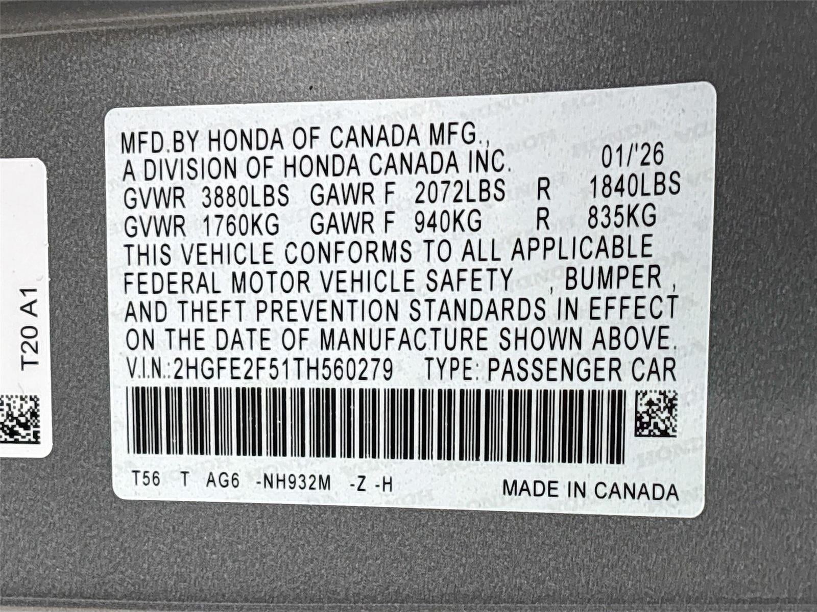 2026 Honda Civic Sport