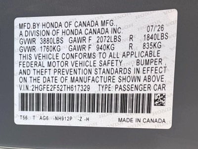 2026 Honda Civic Sedan Sport
