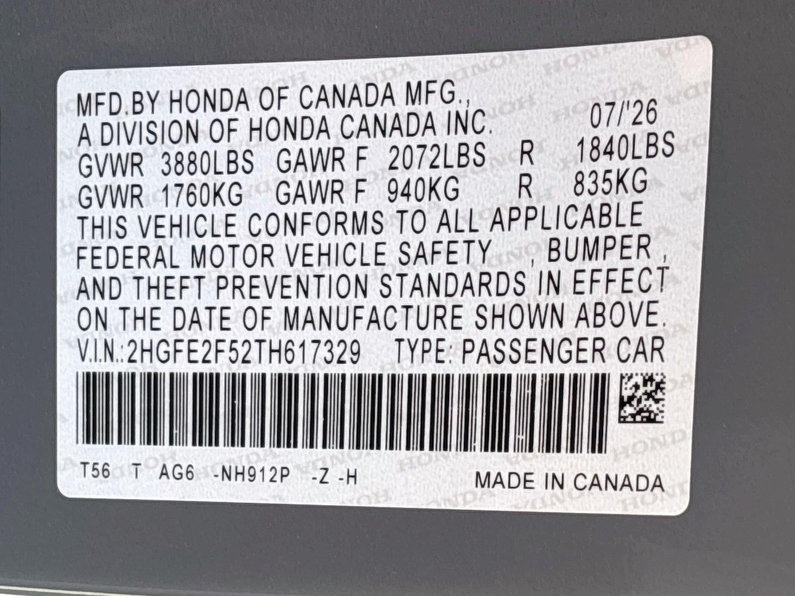 2026 Honda Civic Sedan Sport