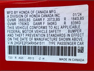 2024 Honda Civic Sport