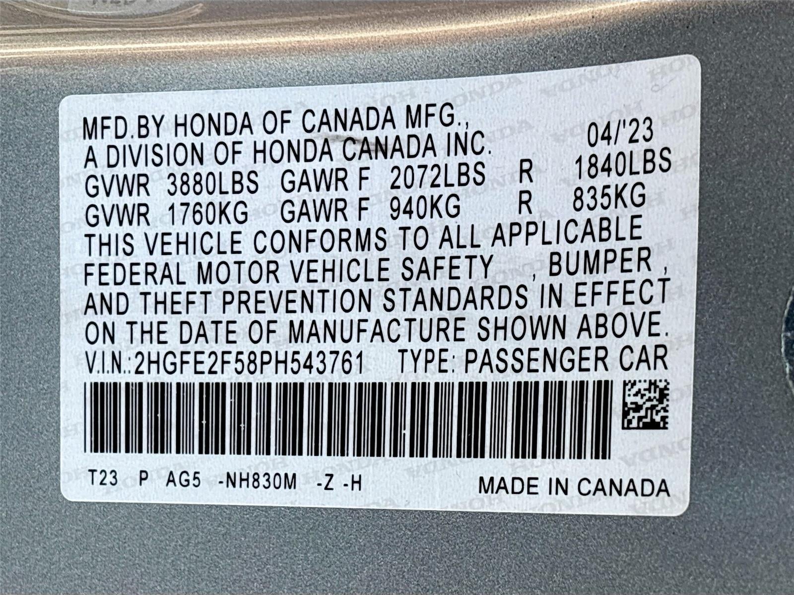 2023 Honda Civic Sport