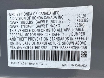 2026 Honda Civic Sedan Sport
