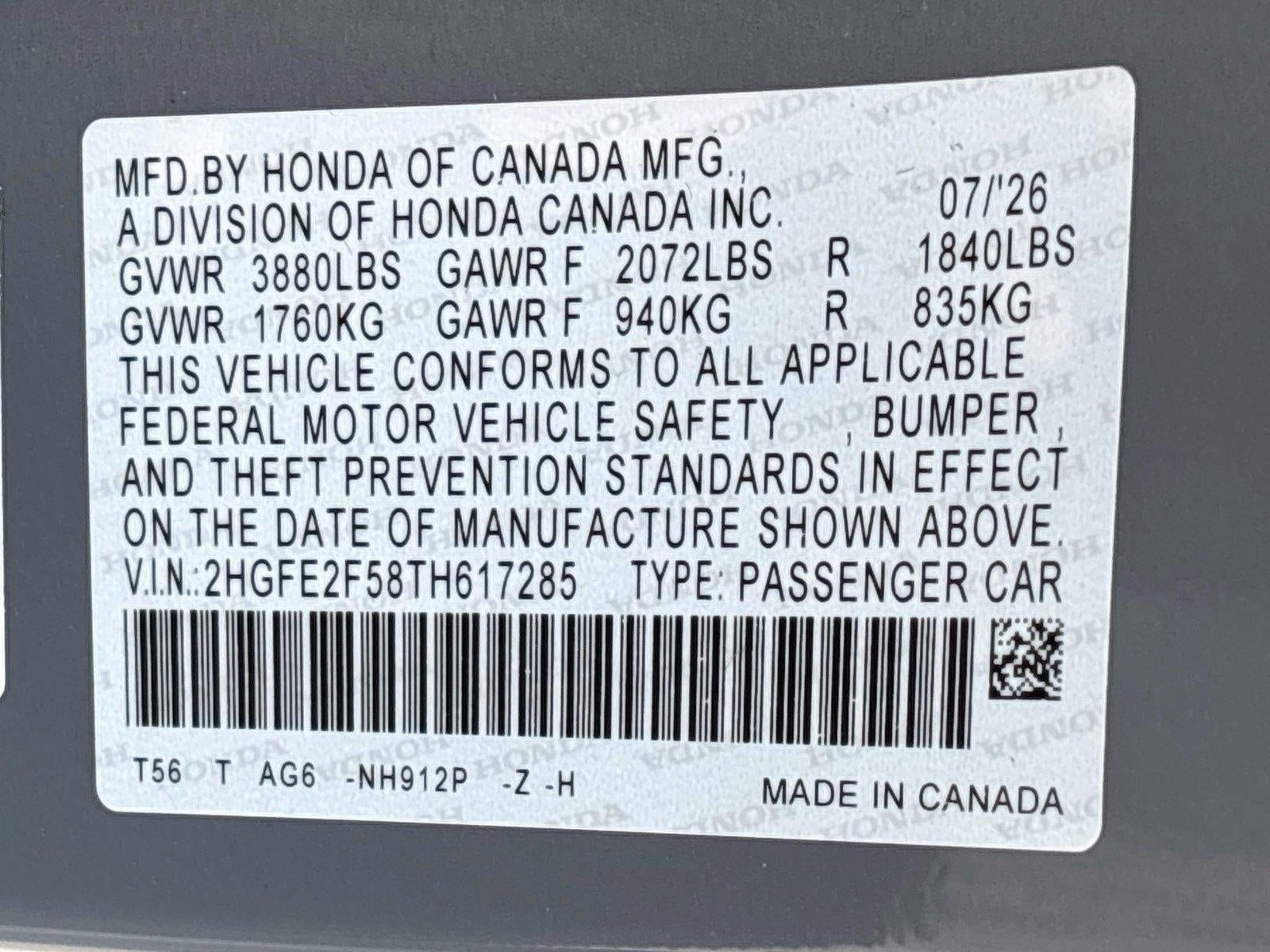 2026 Honda Civic Sedan Sport