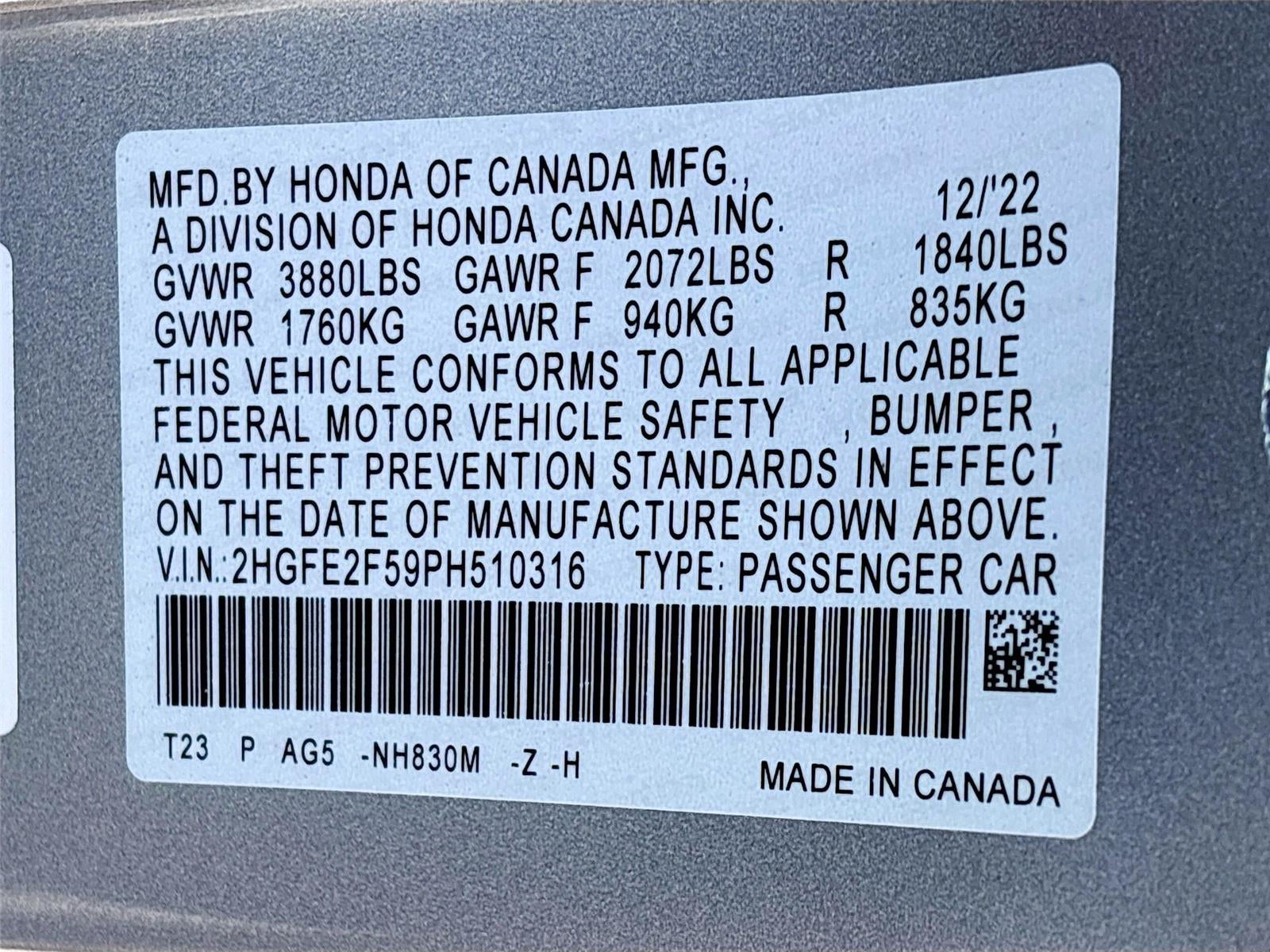 2023 Honda Civic Sport