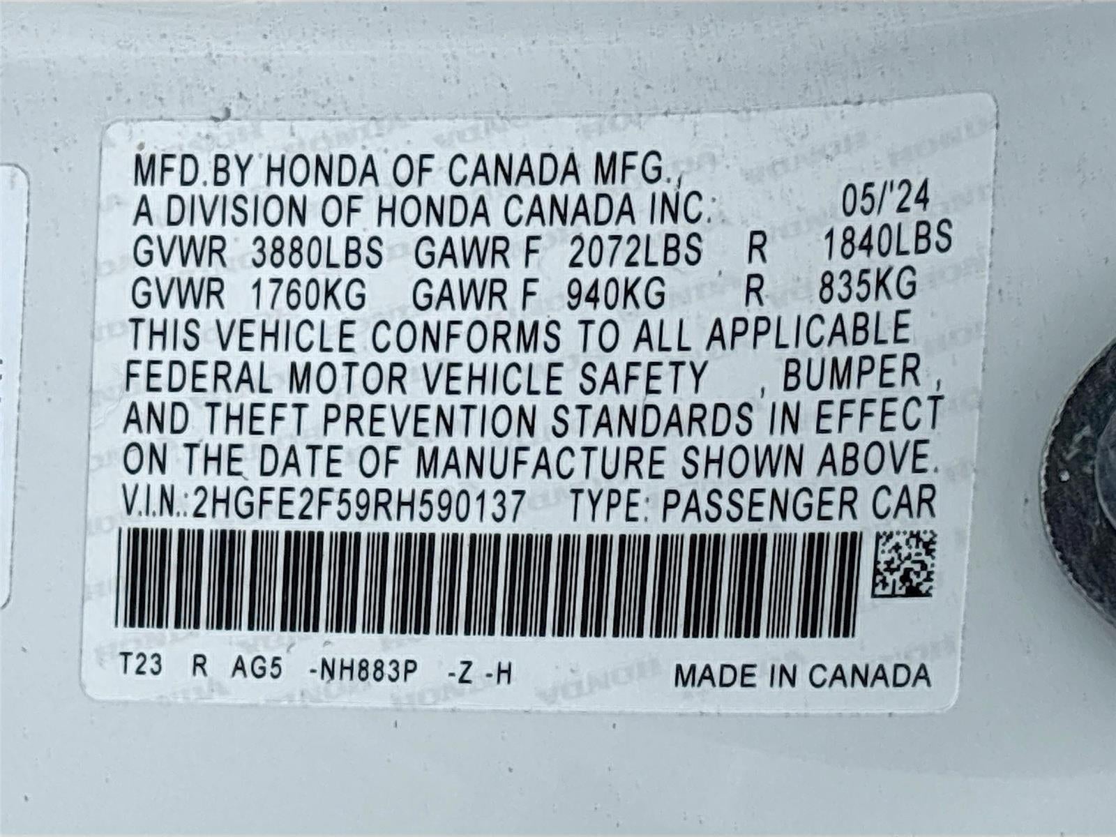 2024 Honda Civic Sport