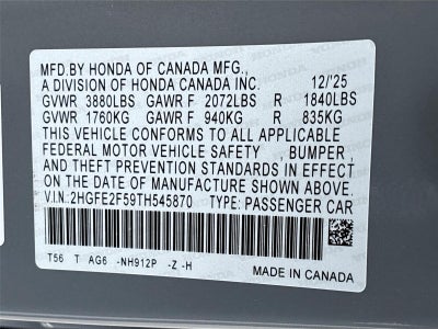 2026 Honda Civic Sport