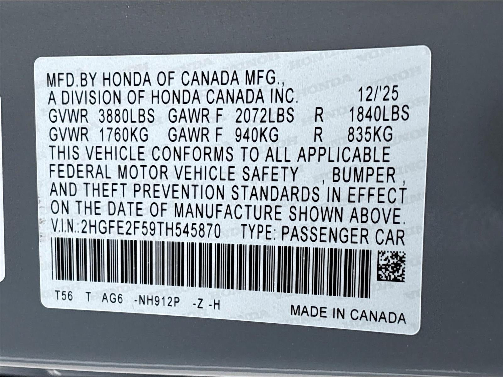 2026 Honda Civic Sport