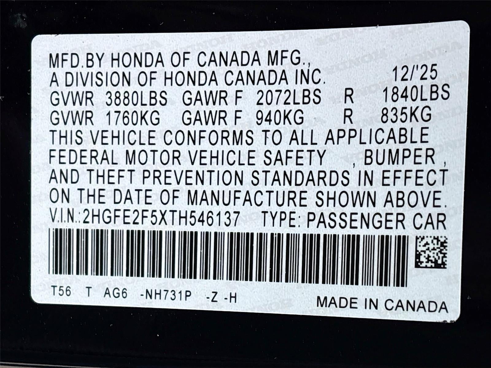 2026 Honda Civic Sport