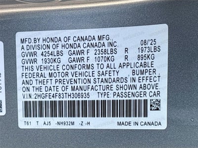 2026 Honda Civic Hybrid Sport Touring