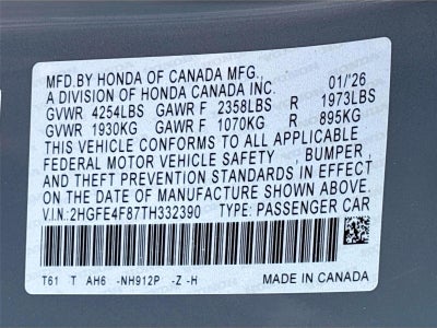 2026 Honda Civic Hybrid Sport