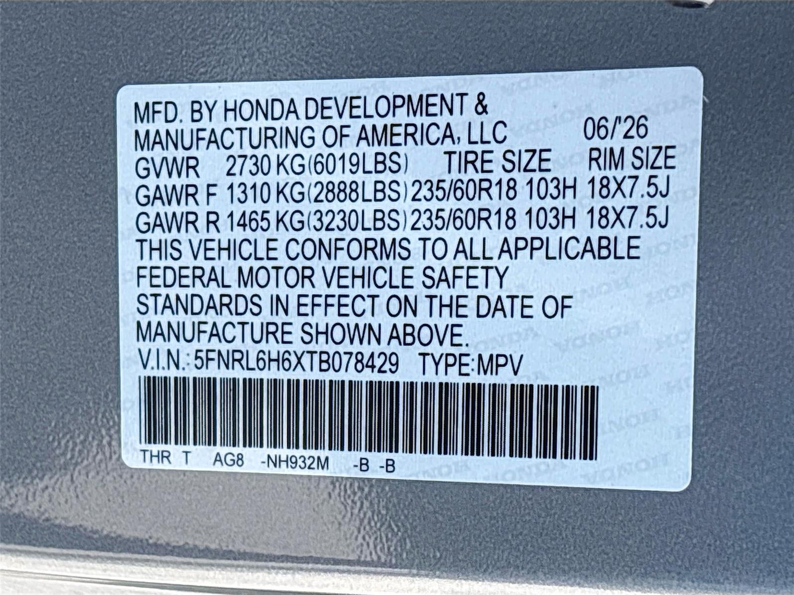 2026 Honda ODYSSEY EXL EX-L