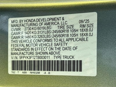 2026 Honda Ridgeline Sport