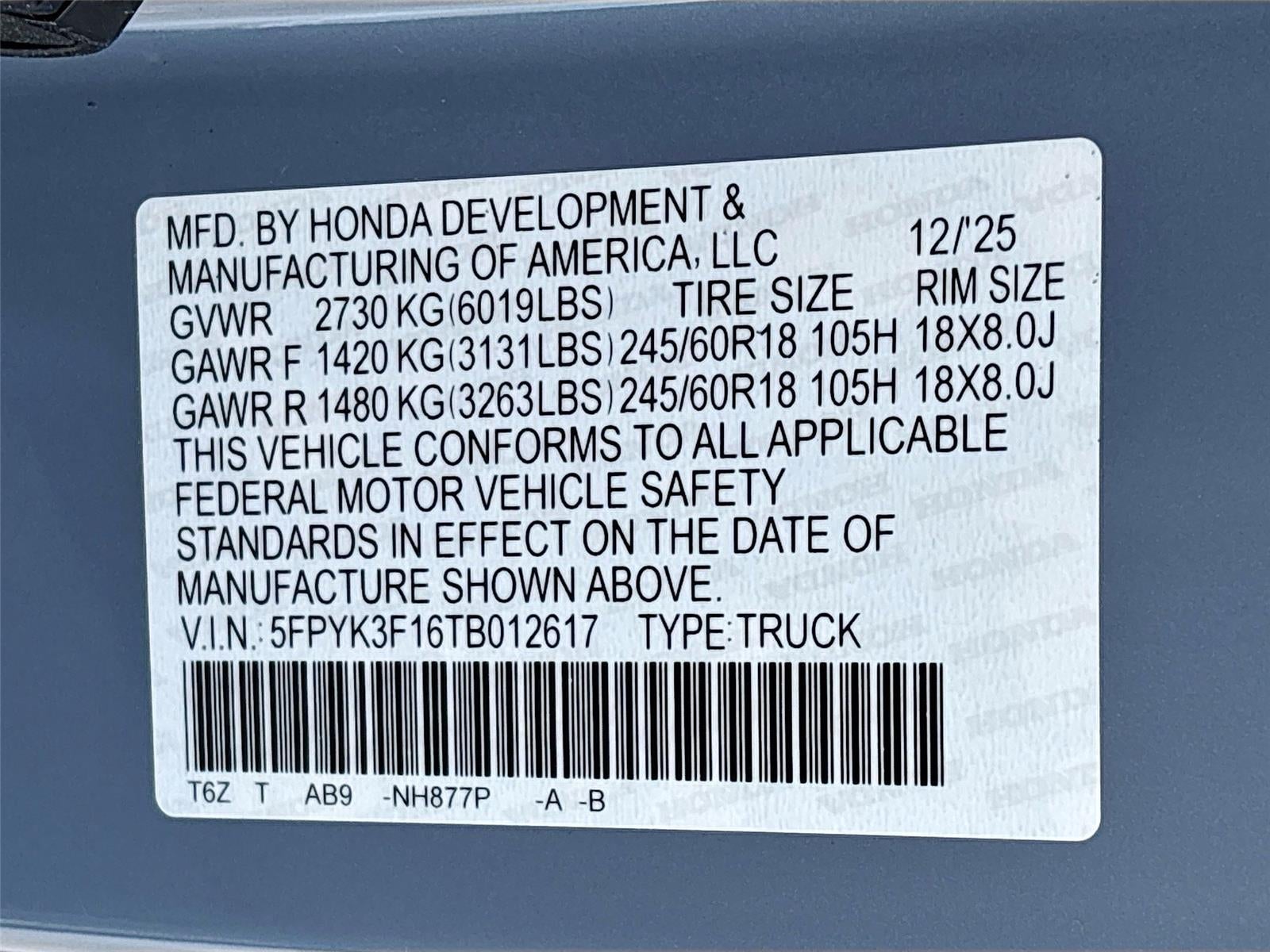 2026 Honda Ridgeline Sport