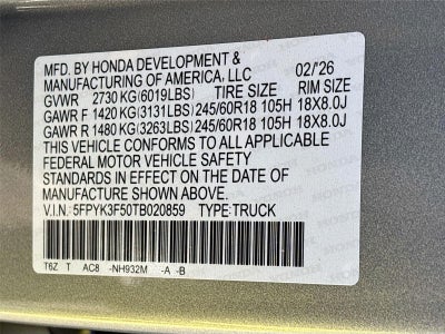 2026 Honda Ridgeline RTL